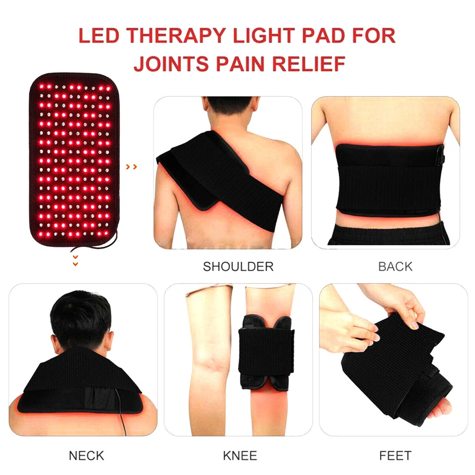 660nm Red &850nm Near Infrared Light Therapy Waist Wrap Pad Belt For Pain Relief - Image 2 of 4