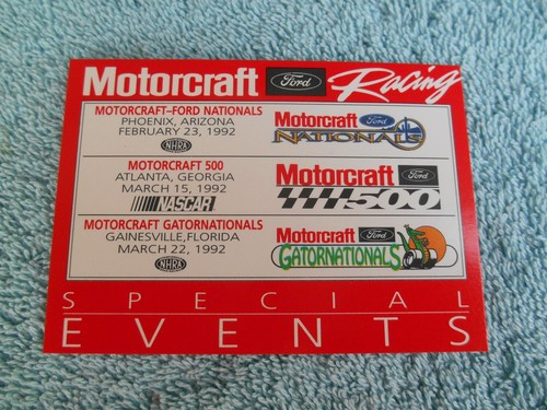 Promo Ford Motorcraft Racing 1992 jeu complet de 10 cartes scellées cartes de course - Photo 9/24