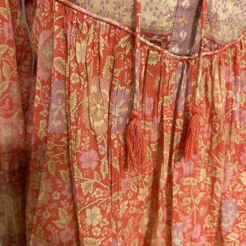 Spell The Gypsy Love Story Floral Print Blouse Shirt Red RARE size XXS BOHO - Picture 9 of 13