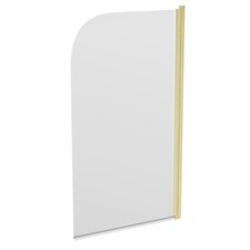 Brushed Brass 800mm Frameless Curved Pivot Bath Shower Screen Door