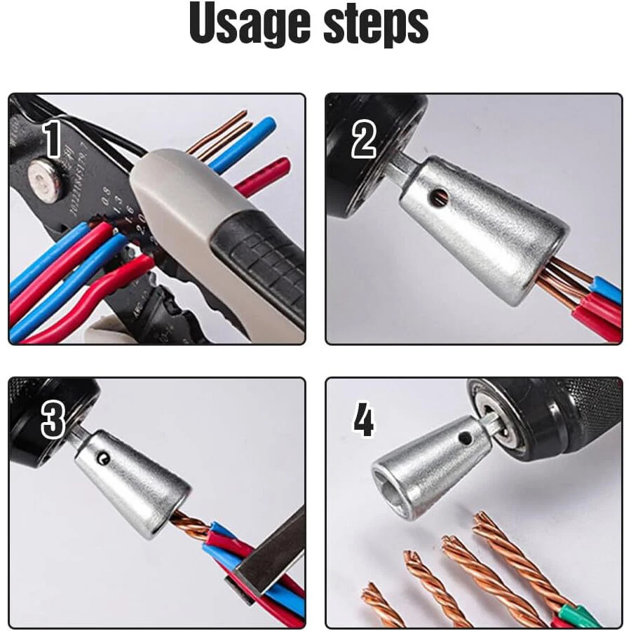2PCS Wire Nut Twisting Tool Wire Cable Twister for Electrical Power Drill Driver 2PCS Wire Nut Twisting Tool Wire Cable Twister for Electrical Power Drill Driver