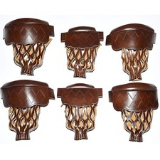 PU Leather Pool Table Pockets Set Drop Bag Nets Heavy Duty Billiard Table Web...