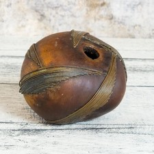 Antique 19th C Zulu Wirework Snuff Gourd African Tribal Art Original Patina