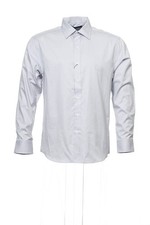 Vince Camuto Mens Button Down Shirt L Lavender Grey 100% Cotton Micro Striped