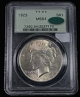 1923 Peace Dollar $1- PCGS & CAC MS64 In PCGS Old Green Holder (OGH)