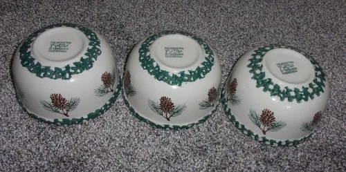 5 Folk Craft Tienshan PineCone Sponged Soup Cereal Bowls