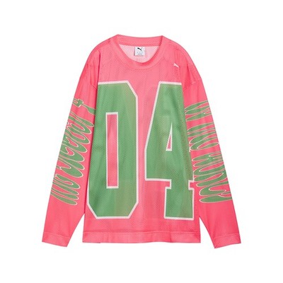 PUMA Flau'jae Oversized Crew Neck Long Sleeve Jersey Womens Pink  63564801