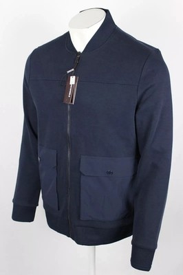 Michael Kors Men's Reversible Bomber Jacket Full Zip Pockets XL Midnight Blue