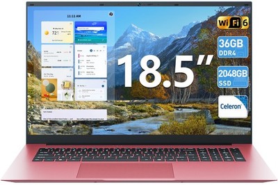 SGIN 15.6''/18.5'' Laptop Office 365 Intel N5095A WIFI6 Quad-Core 2.9GHz, Pink
