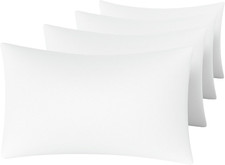 White Pillow Cases Set of 4 Queen Size - Super Soft, Smooth and Breathable