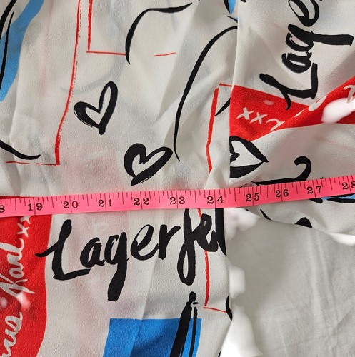 Karl Lagerfeld Paris Red Black & Blue Abstract Kimono Jacket Robe Size XS NEW - Picture 5 of 14