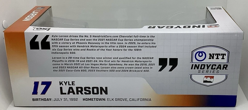 2025 1/18 #17 Kyle Larson “HendrickCars.com Indy Car” NTT Indy Car Ltd. Edition - Image 3 of 3