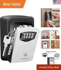 Waterproof Key Lock Box - 4-Digit Combination Wall-Mounted Security Solution