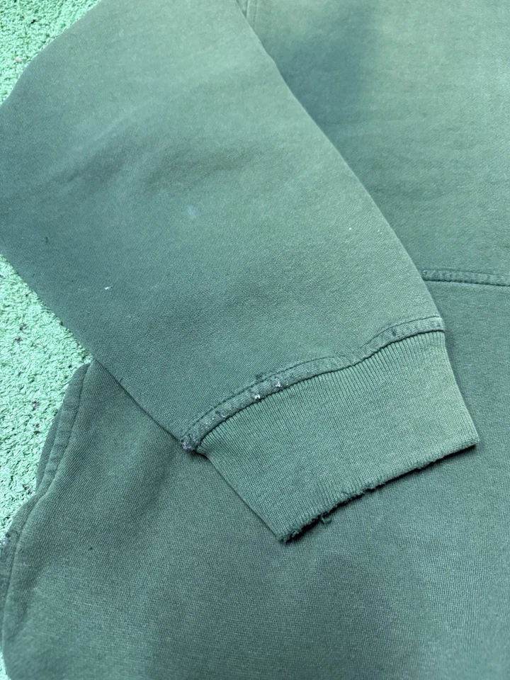 Sudadera De Colección Años 90 GAP 1/2 Cremallera Para Hombres Grande Verde Bolsillos Desteñidos Grunge MARCADA Foto 3 de 4