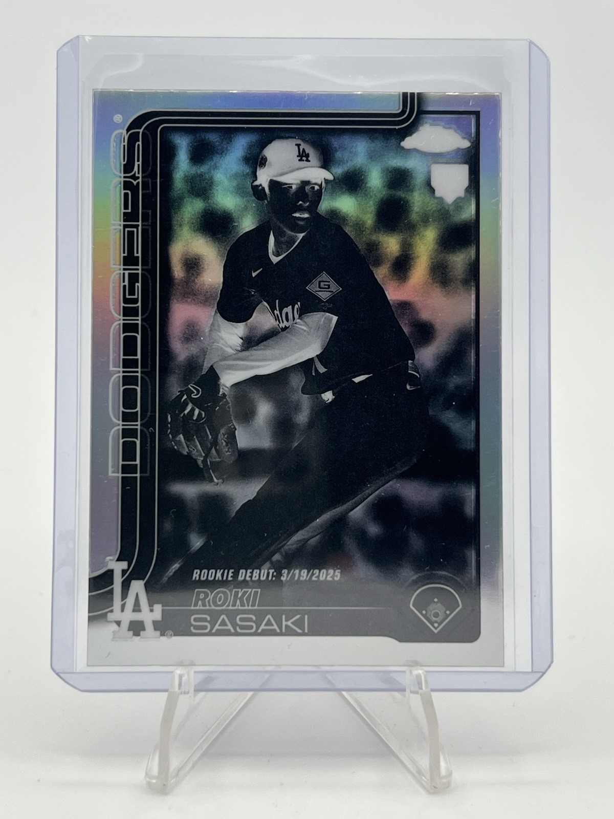2025 Topps Chrome Update Roki Sasaki Rookie Negative Refractor SP #USC73 Dodgers