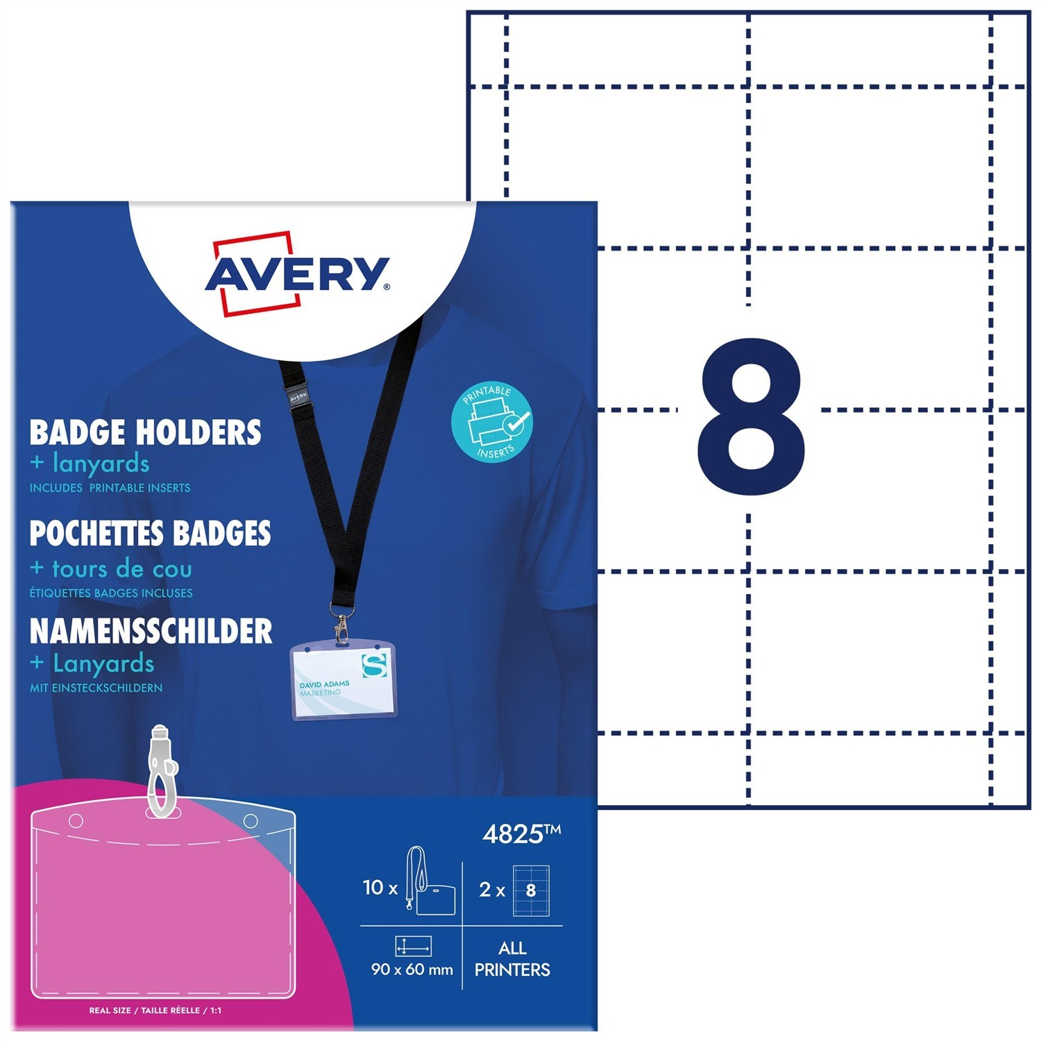 Pochette badge Avery 60 x 90 mm pour l'accueil de vos événements