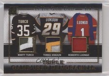 2016-17 Leaf ITG Used Gold 5/5 Marty Turco Tomas Vokoun Triple Patch HOF 1q2