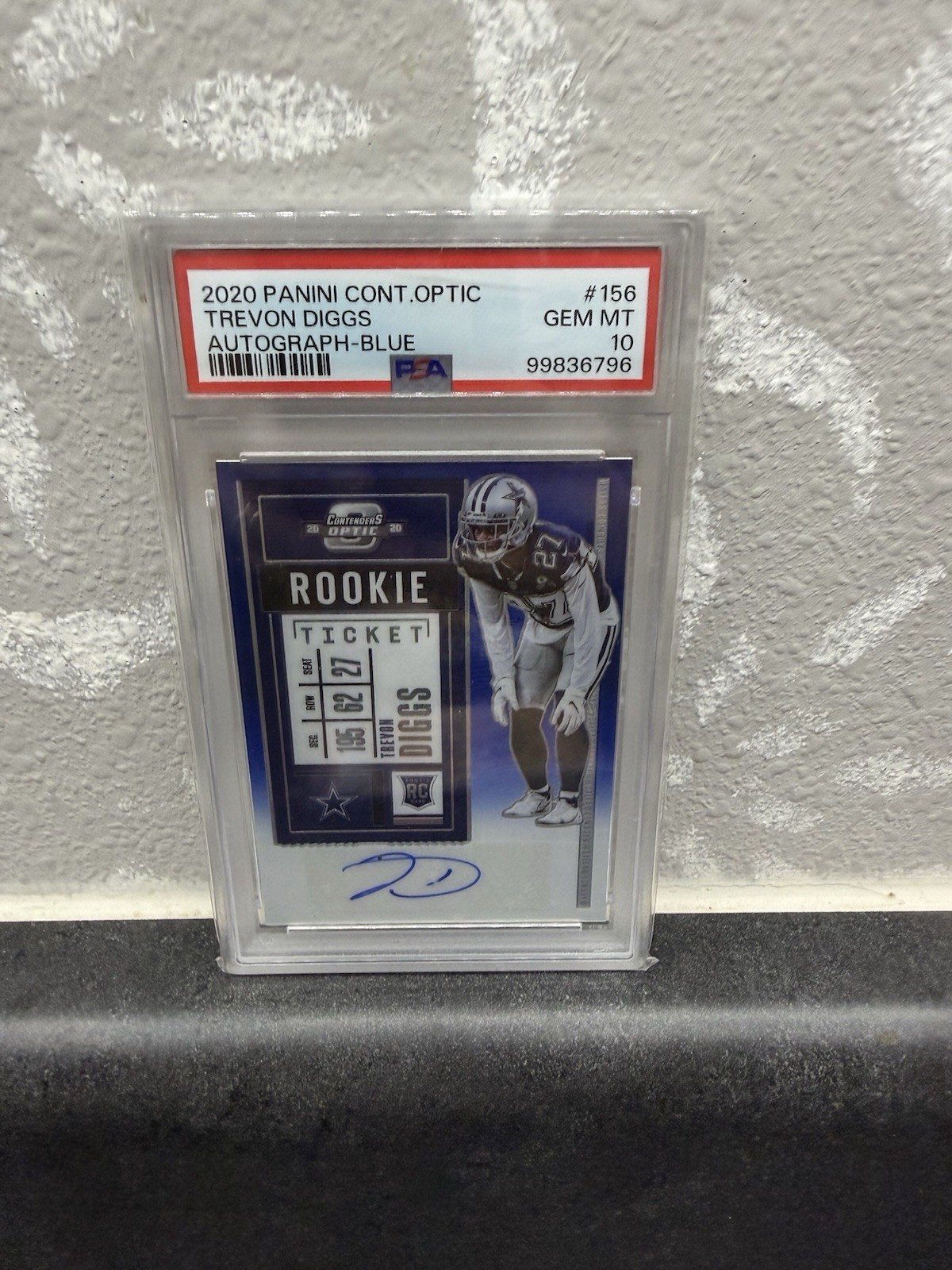 2020 Panini Contenders Optic Trevon Diggs Blue /99 Rookie Ticket Auto PSA 10
