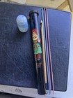 Vintage Black Plastic Knitting Needle Case Screw Top With Needles Dutch Girl