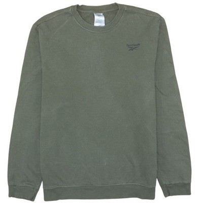Reebok Herren Pullover grün L Rundhals Fleece Sweatshirt
