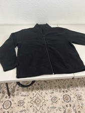 Vantage Men's Fleece Jacket Size L Black Full Zip Stand Collar Warm Coat Ca