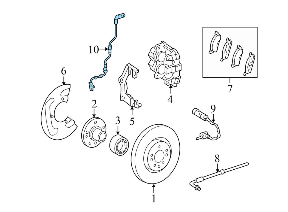 Mercedes-Benz GL320 2007-2009 - ABS/Sensor de velocidad de rueda delantero 1645401617 Foto 3 de 4