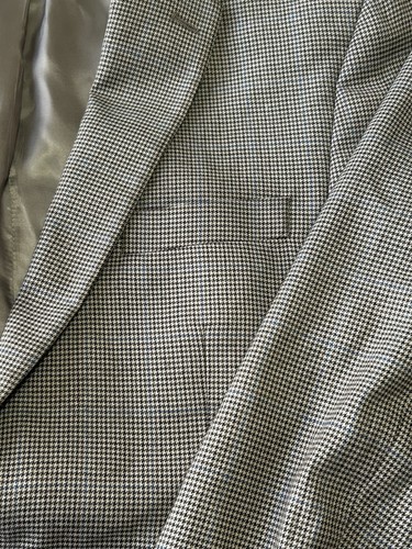 LAUREN Ralph Lauren Single Breasted Blazer Mens 44R Houndstooth Tan Multi Wool - Picture 2 of 13