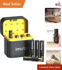 Rechargeable AAA Batteries Lithium 8 Pack with Fast Charger,1300mWh 1.5V Outp...