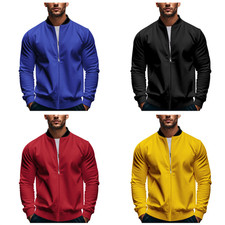 Men's Zip Up Sweatshirts Jackets Long Sleeve Casual Coat Outwear with Pockets