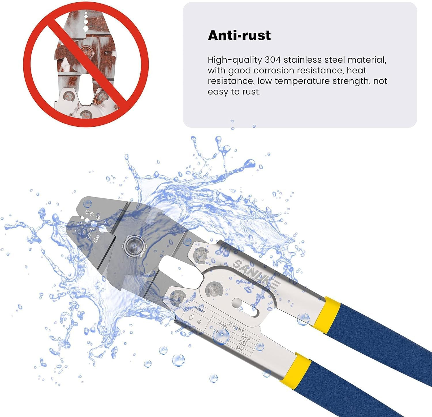 Wire Rope Crimping Swaging Tool Kit for Wire Cable Crimps Aluminum Double Barrel