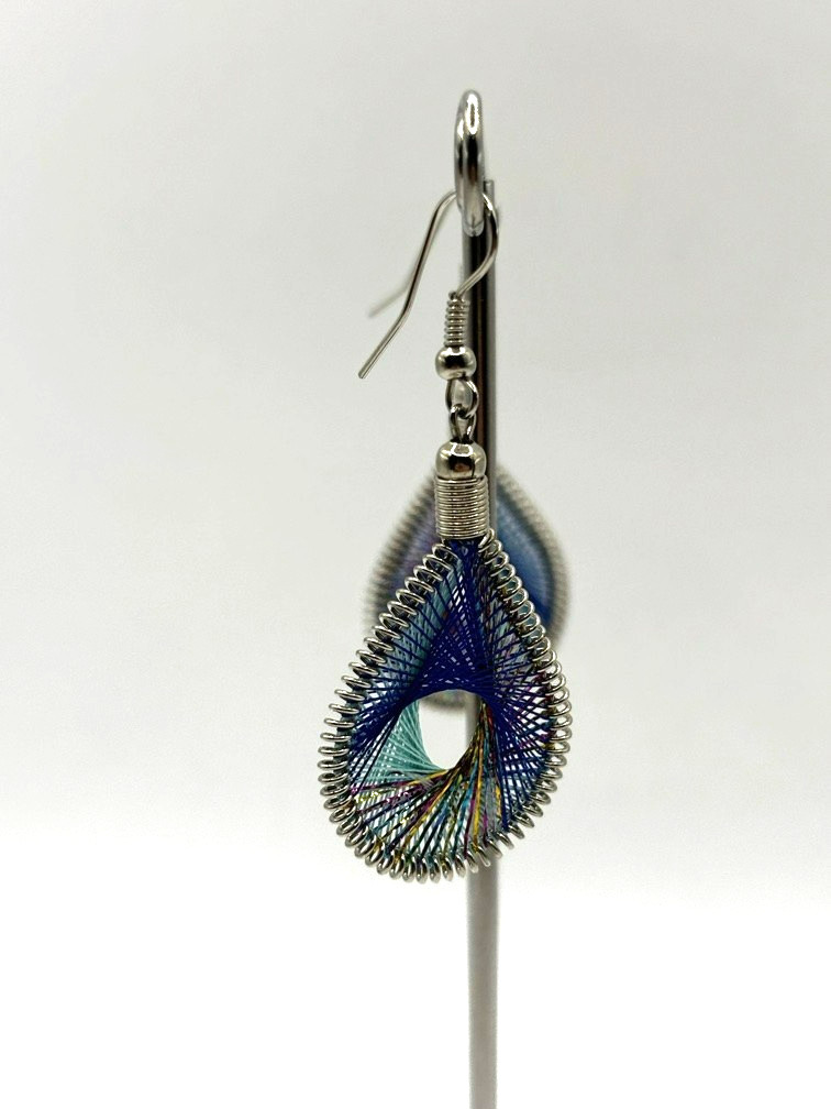 Native Designs Multi Color Silk Threaded Teardrop… - image 16
