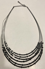 Jewelry Necklace Boho Bohemian Black bead layered Necklace