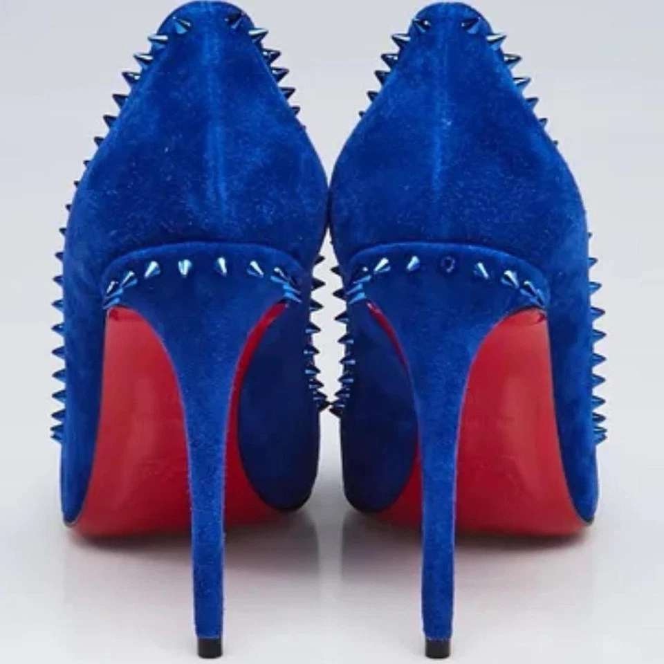 Zapatos de salón Christian Louboutin Anjalina de gamuza azul real, talla 36 Foto 3 de 4