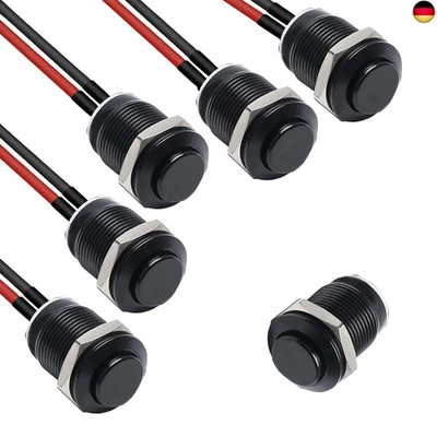 RUNCCIYUN RUNCCI-YUN 5pcs 12mm Taster Wasserdicht,Metall Drucktastenschalter