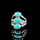 Vintage Sterling Silver Turquoise Ring Size 6.5 Southwest 7.1g #1700