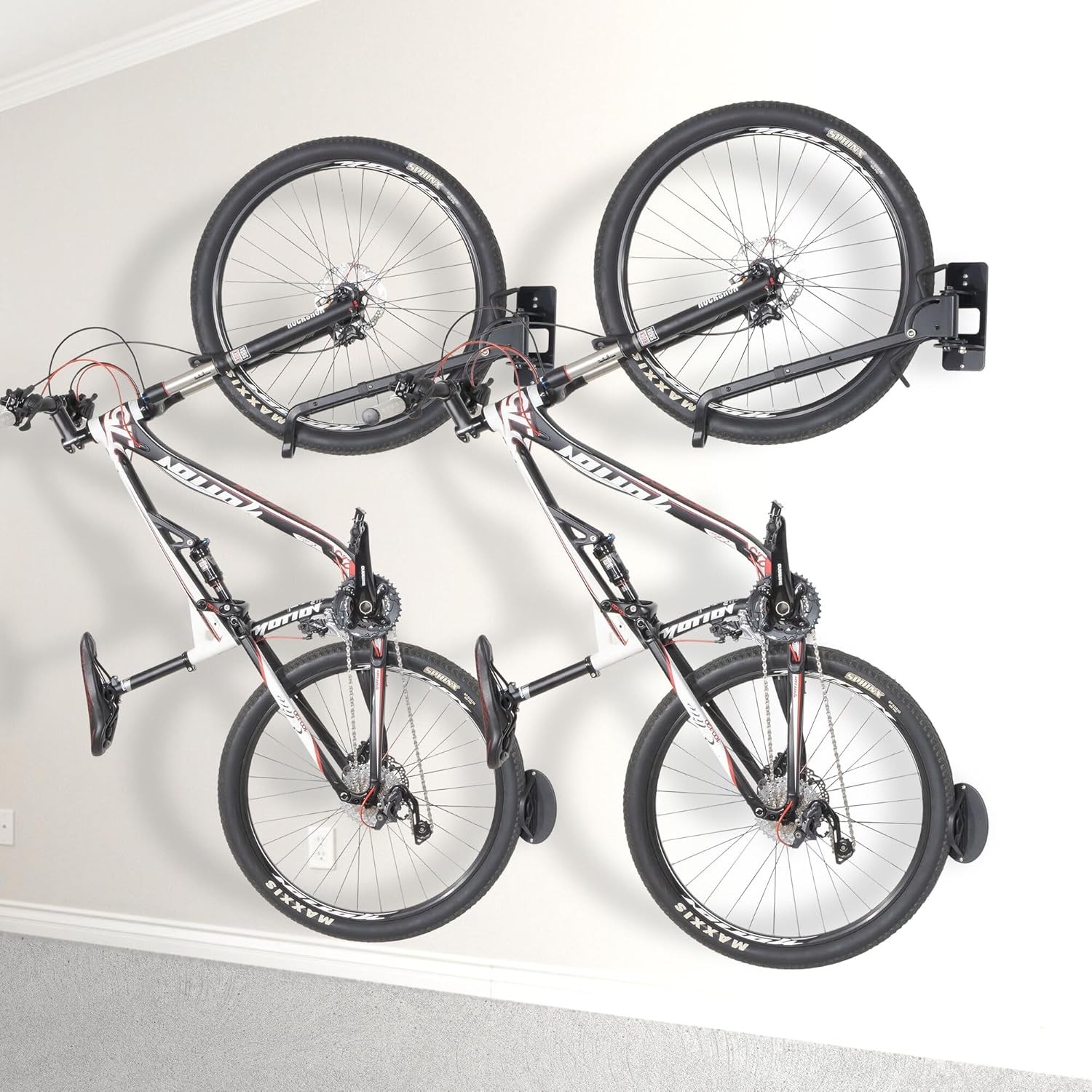 CyclingDeal Swivel Bike Wall Mount Rack - Vertical Adjustable 2 Pack, Black