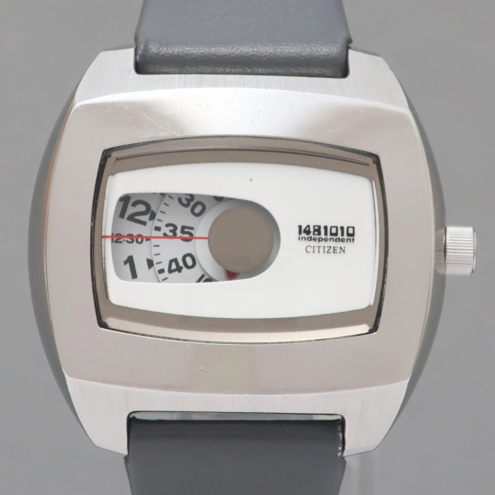 Vintage Citizen Independent 1481010 Jumping Hour 6038 White Dial Watch X'mas'97