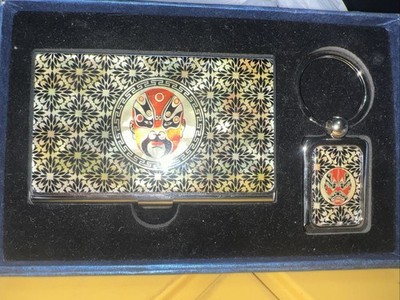 Chinese Opera Mask Business Card Holder And Key Chain 