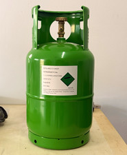 Leere R134a K&auml;ltemittelflasche 12 kg &ndash; Stahlflasche mit Ventil &ndash; Gebraucht