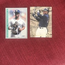 2 Ken Griffey Jr Fleer Cards: 1993 #307- 1995 Headliner Insert #11  Mariners HOF