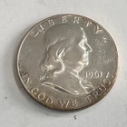 1961 Benjamin Franklin Silver Half Dollar 90% Uncertified Shiny