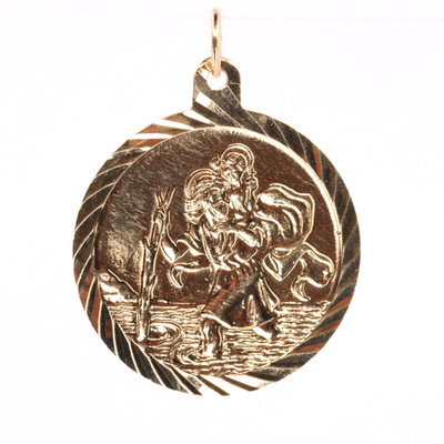 Vintage 9ct Gold Hallmarked Saint Christopher Pendant Travellers Charm Gift