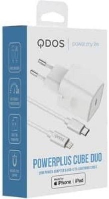 QDOS PowerCUBE 20W POWER SUPPLY WITH TYPE C + CHARGING CABLE