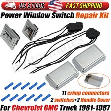 For 81-87 Chevy Gmc Truck Power Window Switch Kit Pigtail Connector Handle Cover