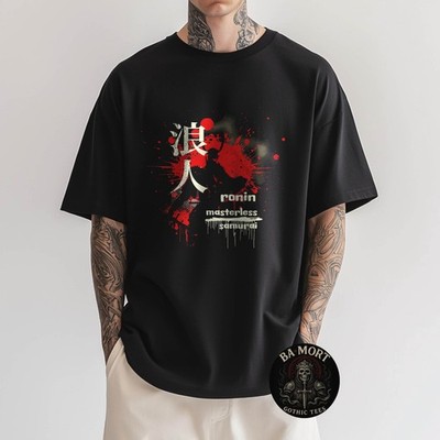 Ronin Samurai Red Splatter Grunge Graphic T-Shirt