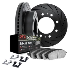 For Chevy Silverado 1500 HD Classic 07 Brake Kit DFC Drilled & Slotted Rear