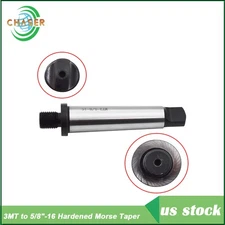 3MT to 5/8"-16 Hardened Morse Taper MT3 Adapter Threaded Drill Chuck Arbor