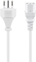 Goobay 94015 Netzanschlusskabel Schweiz, 2 M, Weiß, 2 M - Schweiz-Stecker (Typ J