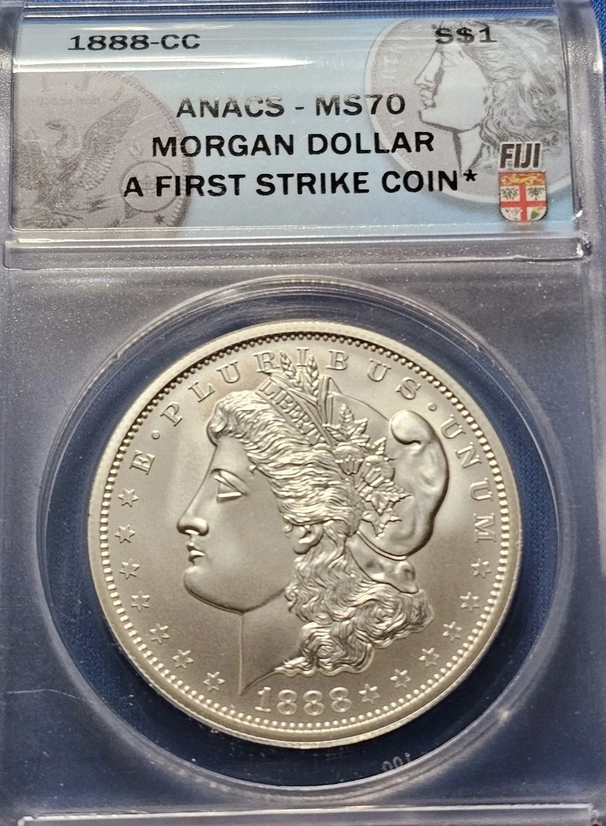 1888 MORGAN CC silver Dollar ANACS MS 70 FIRST STRIKE CARSON CITY