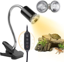 Turtle Basking Light Cycle Timer Tortoise Lamp UVA UVB Heat Bulbs -2 Pack 50W
